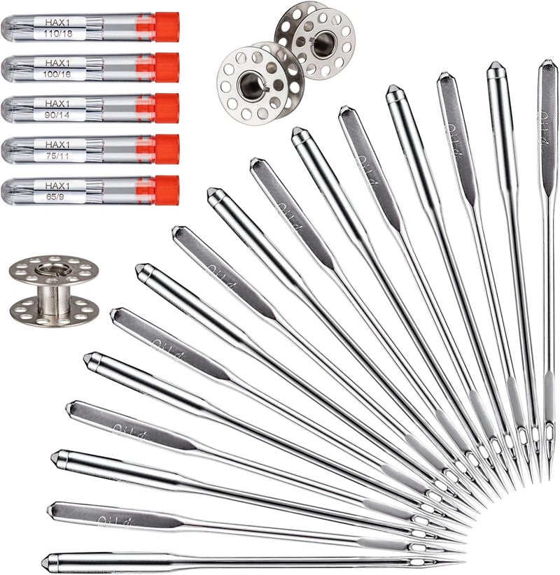 kidoom Sewing Machine Needles, 100 PCS Universal Sewing Machine Needle, Compatible with Singer, Brother, Janome, Varmax, Sizes HAX1 65/9, 75/11, 90/14, 100/16, 110/18 (100 PCS) - Image 1